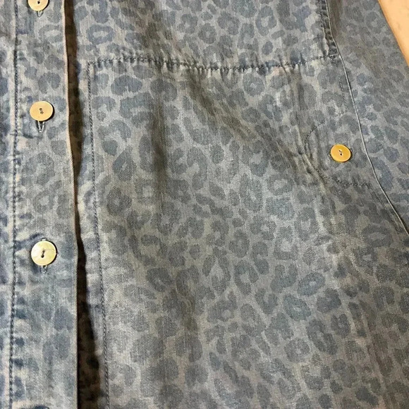Soft Surroundings Womens Animal Print Button Down Shirt Long Sleeve Tencel XS - Picture 7 of 8